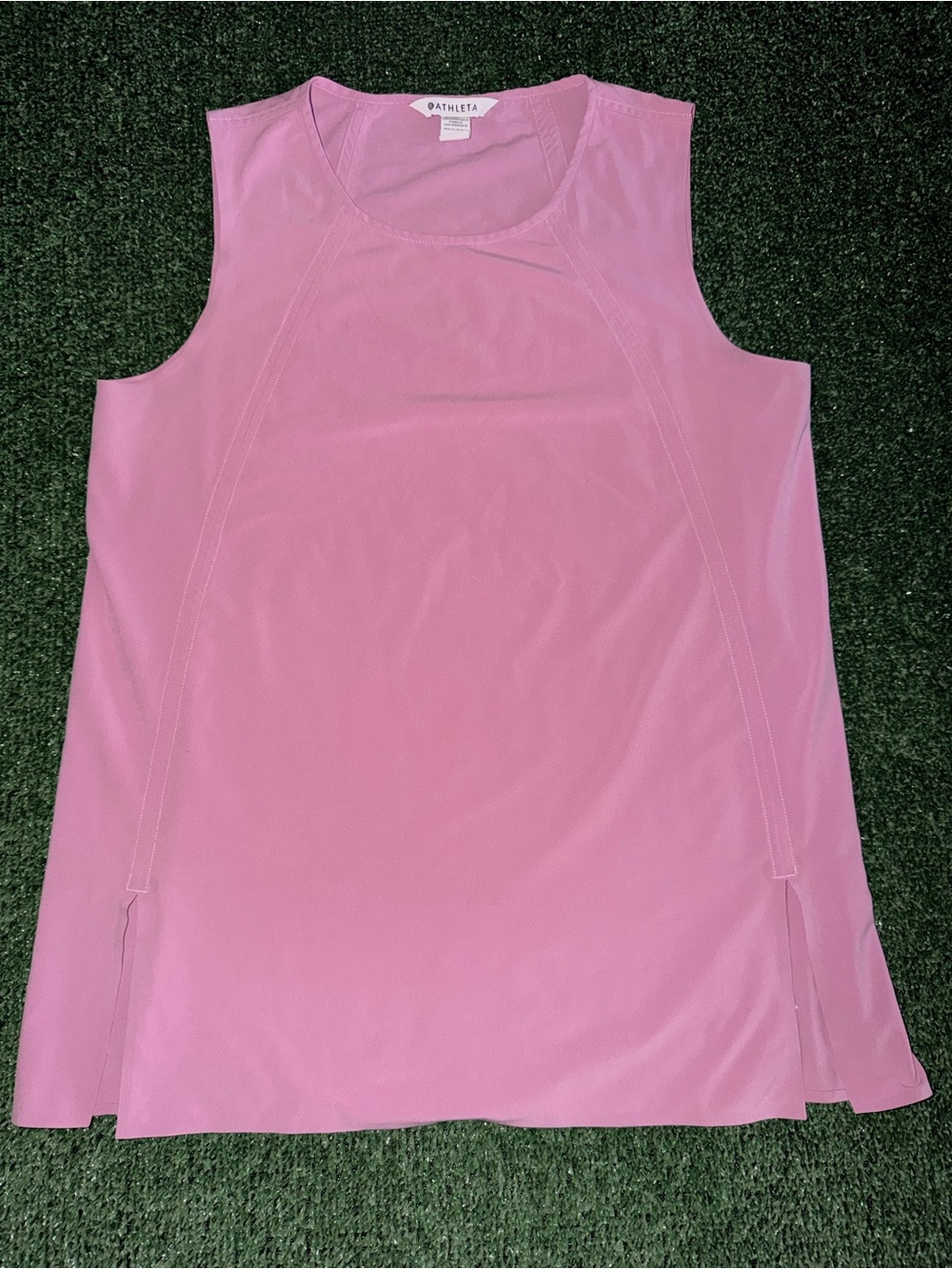 Athleta Zephyr Tank Top Women’s Sz Small Lilac Abstract Front Slit Athletic Top